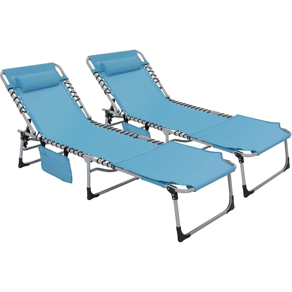Outdoor Furniture Lounge - olding Chaise Lounge Chair, Adjustable 5