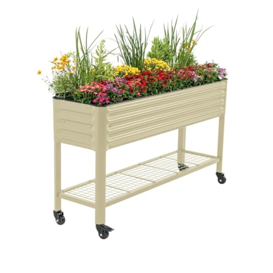 Garden Storage Box - Rolling Elevated Raised Garden Bed, 5.5'