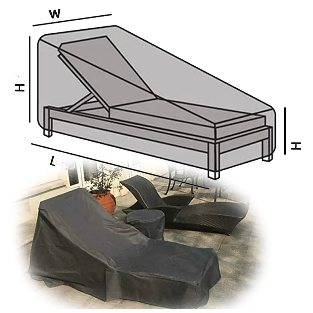 Oxford Fabric Sunlounger Cover - Outdoor Furniture Lounge recension och pris