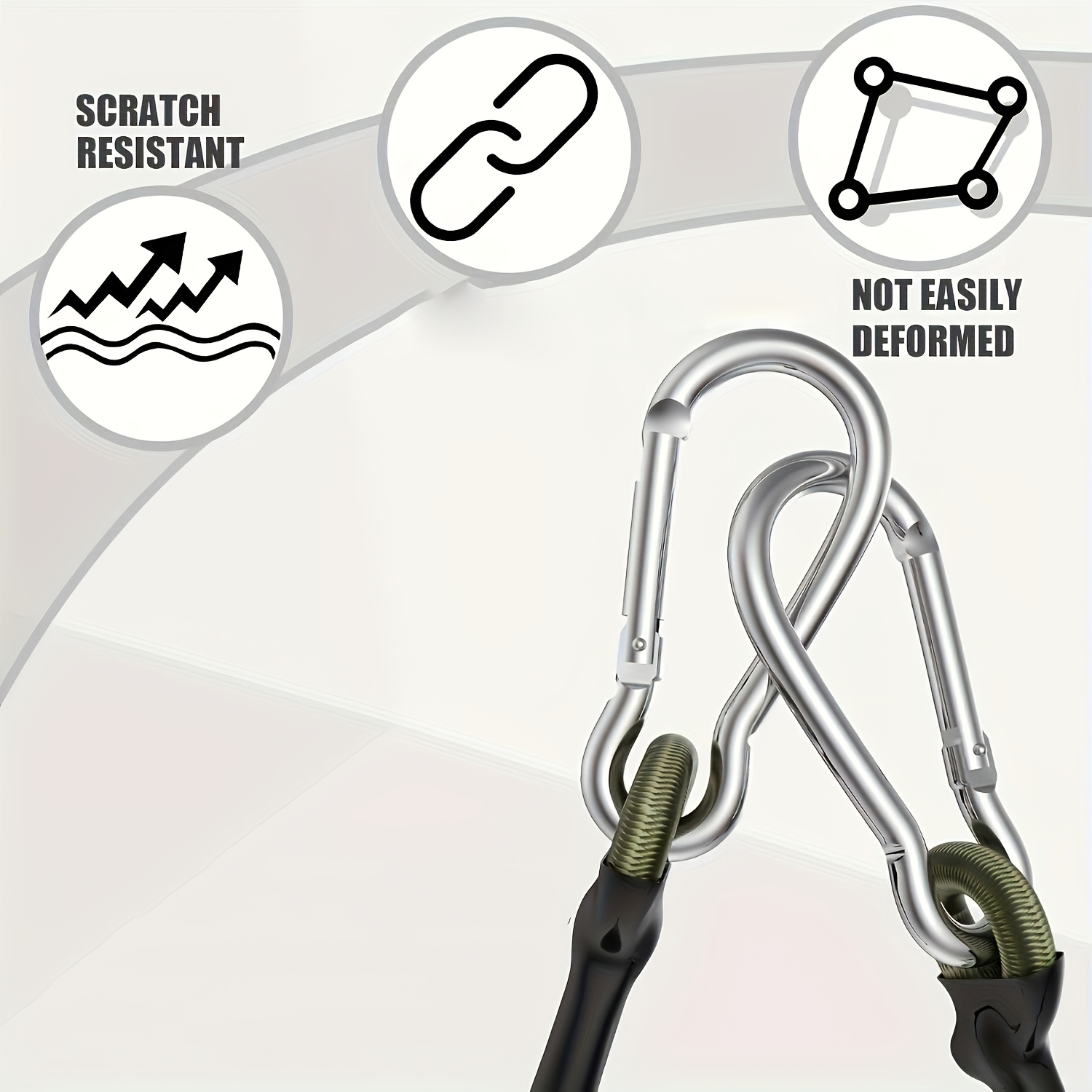2Pcs Elastic Rope Aluminum Hoo - Outdoor Furniture Rope recension och pris