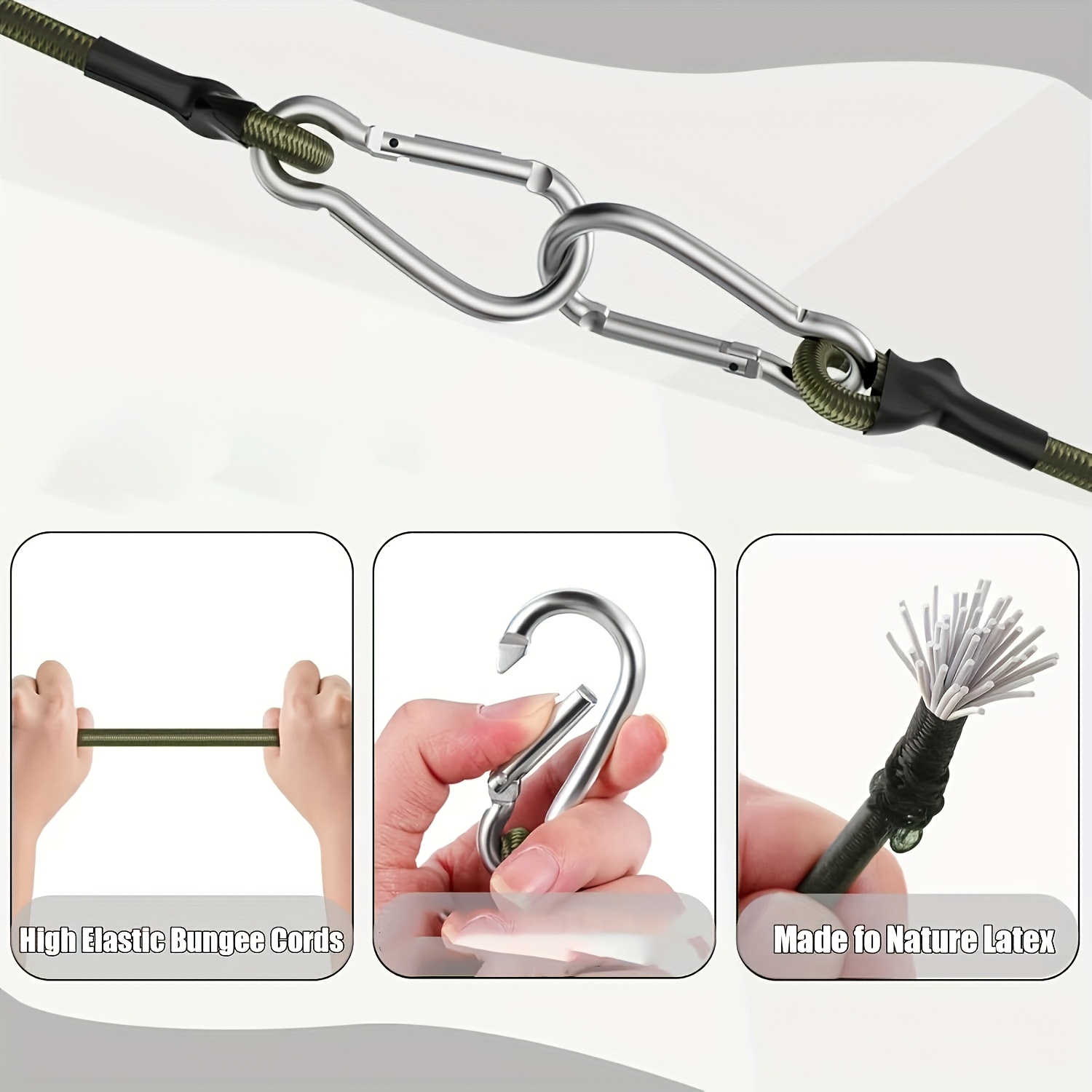 2Pcs Elastic Rope Aluminum Hoo - Outdoor Furniture Rope recension och pris