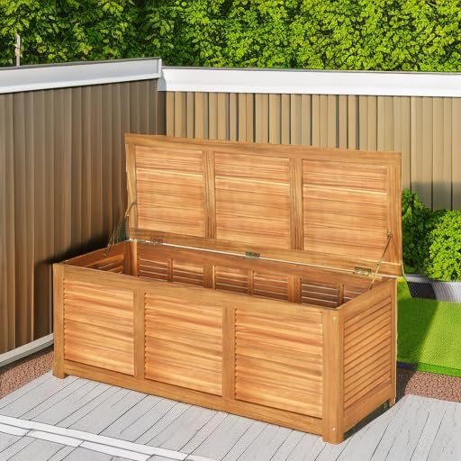 Solid Acacia Wood Deck Box Sto - Garden Storage Box recension och pris