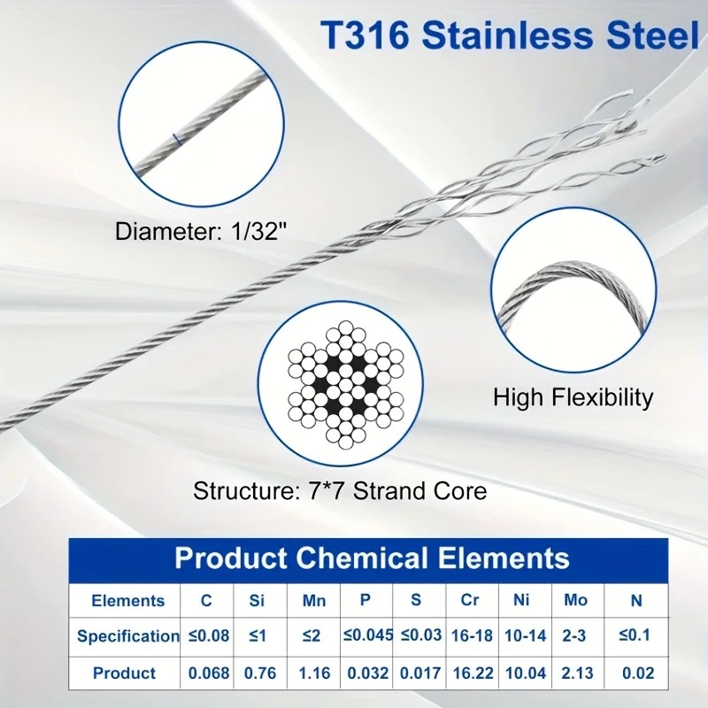 50m Heavy Duty 304 Stainless S - Outdoor Furniture Rope recension och pris