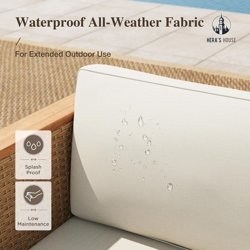 3-Piece Wicker Outdoor Section - Outdoor Furniture Yellow recension och pris