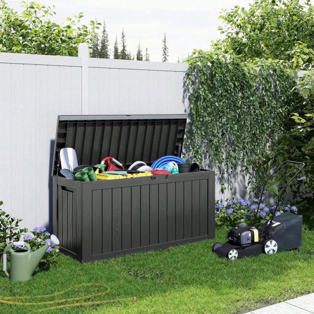 90 Gallon Lockable Resin Deck  - Garden Storage Box recension och pris