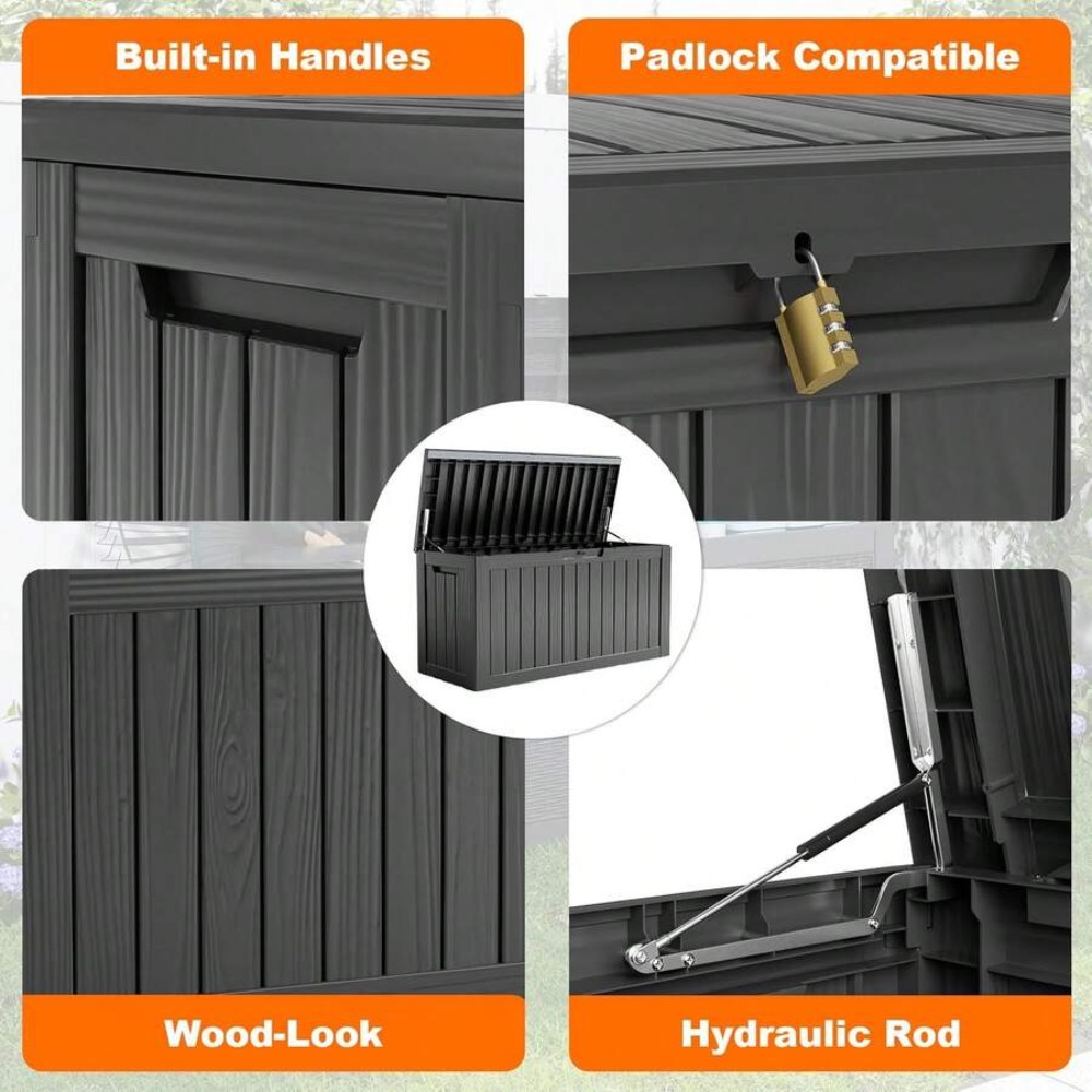 90 Gallon Lockable Resin Deck  - Garden Storage Box recension och pris
