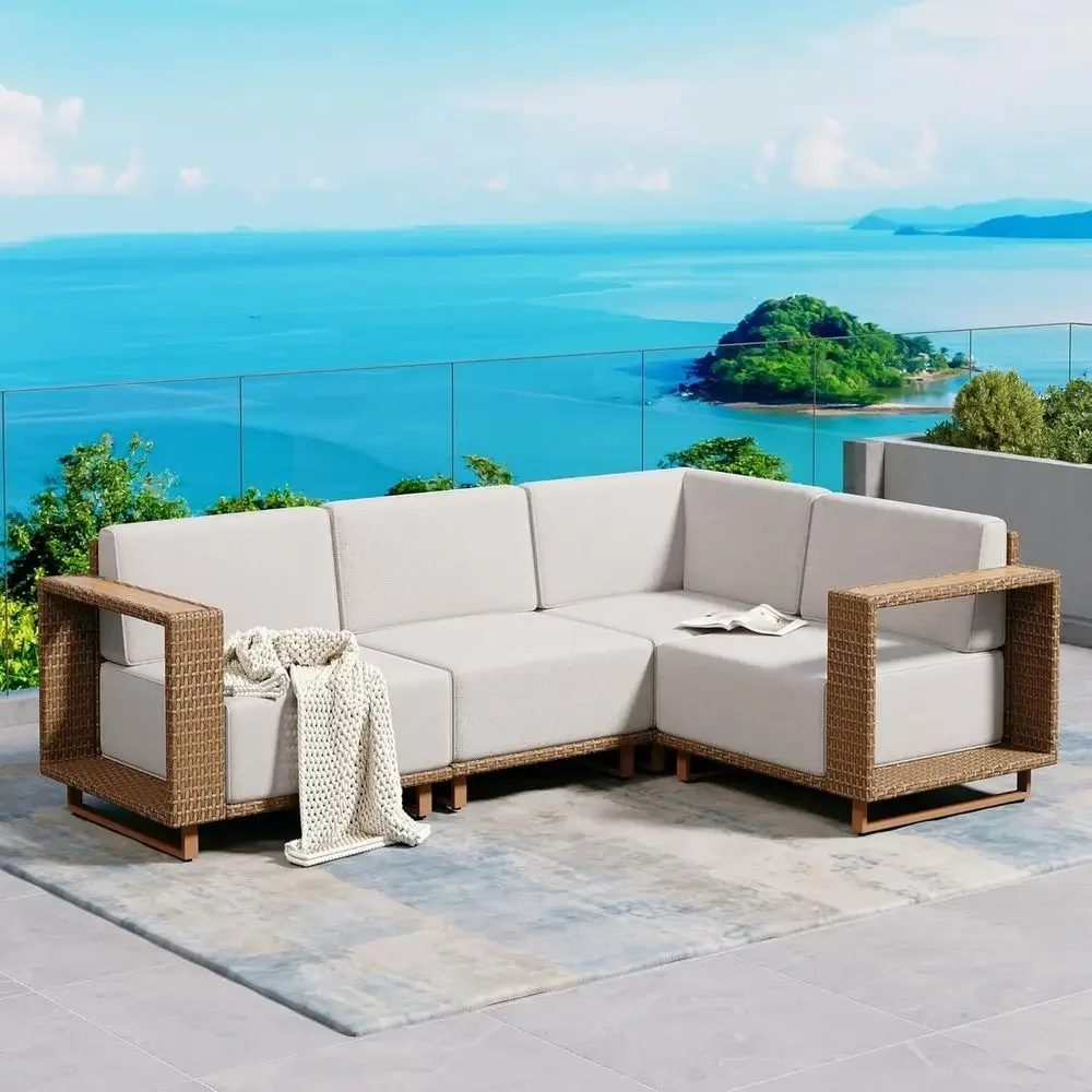 L-Shaped Outdoor Sectional Sof - Outdoor Furniture Yellow recension och pris