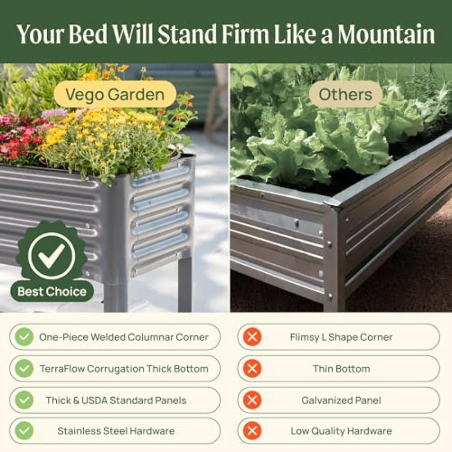 Rolling Elevated Raised Garden - Garden Storage Box recension och pris