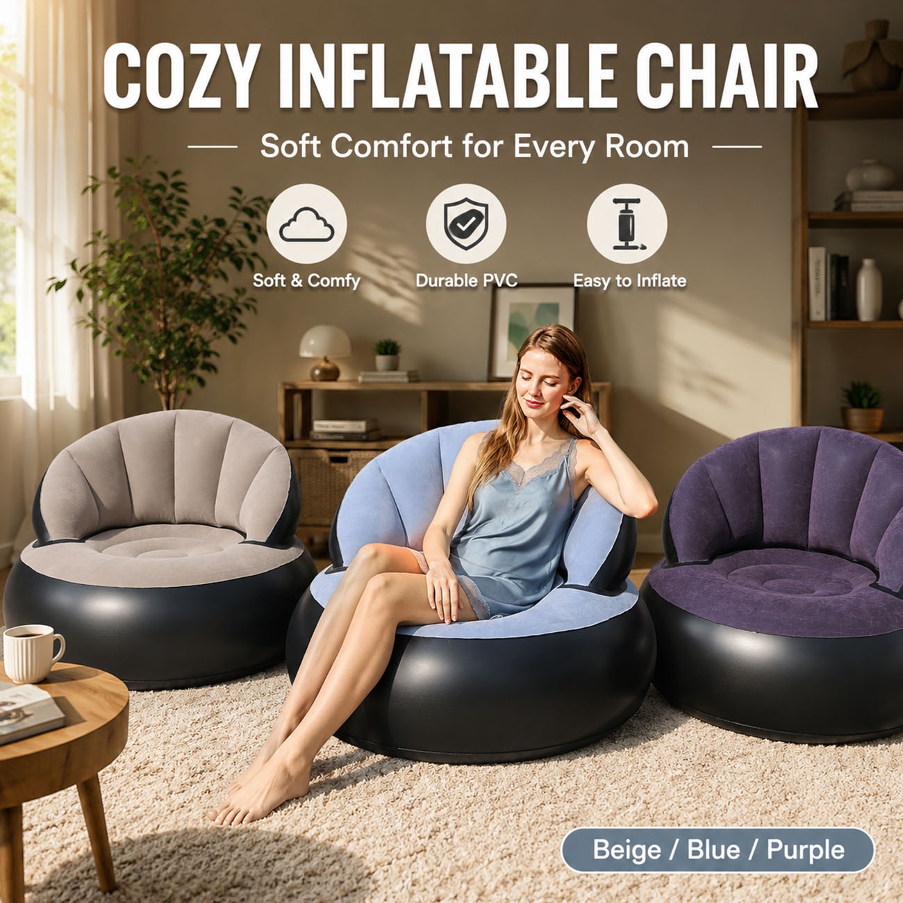 Inflatable Chair for Adults, F - Outdoor Furniture Lounge recension och pris